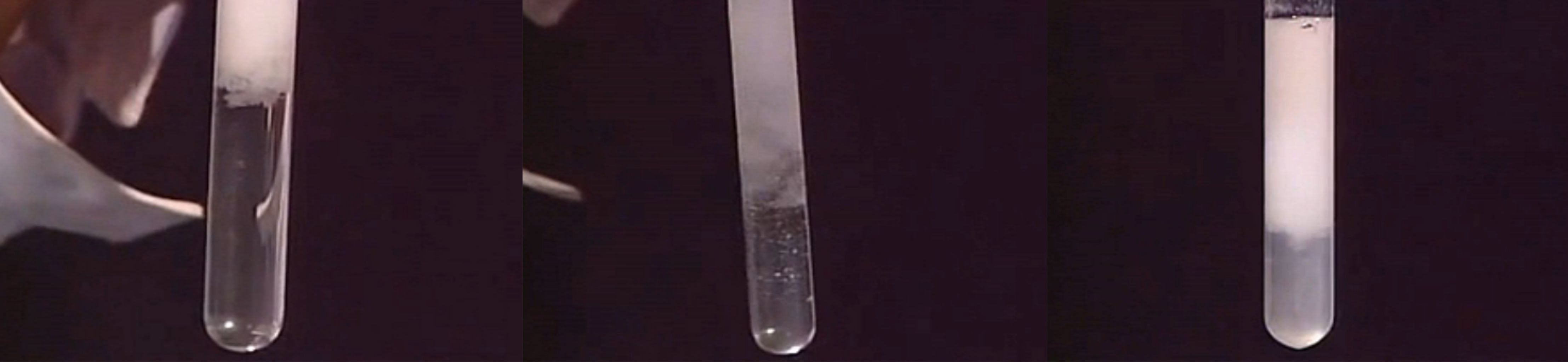 向NaOH溶液里滴加AlCl3溶液至過量,開始無沉淀，過一會(huì)兒產(chǎn)生白色沉淀且不溶解